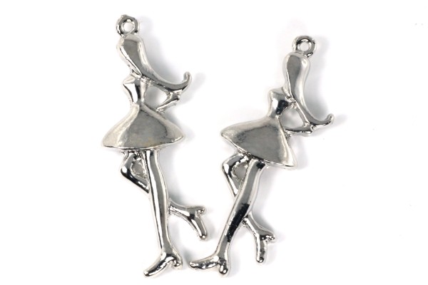 Anhänger, Teenager II, Antik Silberfarben, 42x16 mm