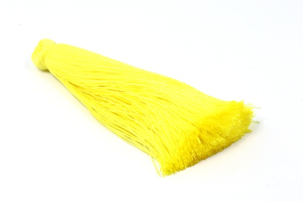 Tassel, Seide, groß, Zitronengelb, 7cm