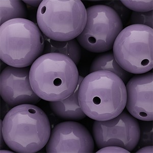 Bastelperlen aus Acryl, rund, Perlviolett, shiny, glänzend, 18mm