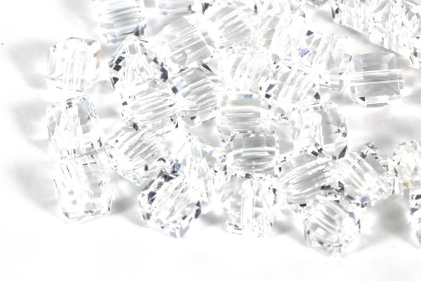 Glaswürfel mit Schliff, Crystal, 4x4mm