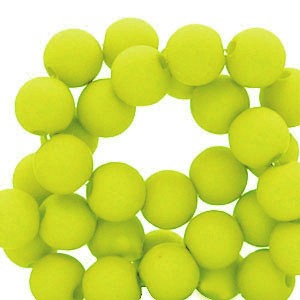 Perlen aus Acryl, rund, Lime Green III, matt, 6mm