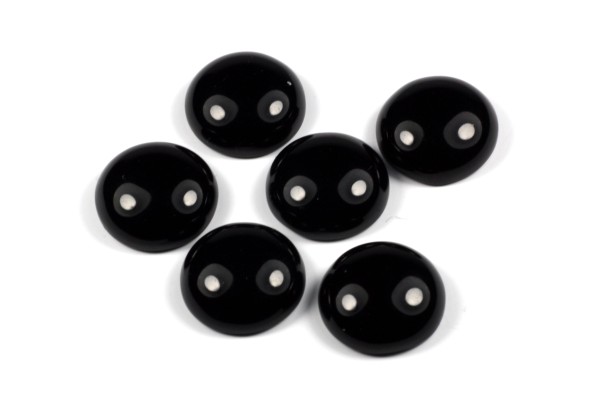 Cabochon, Schwarzer Achat, 10mm