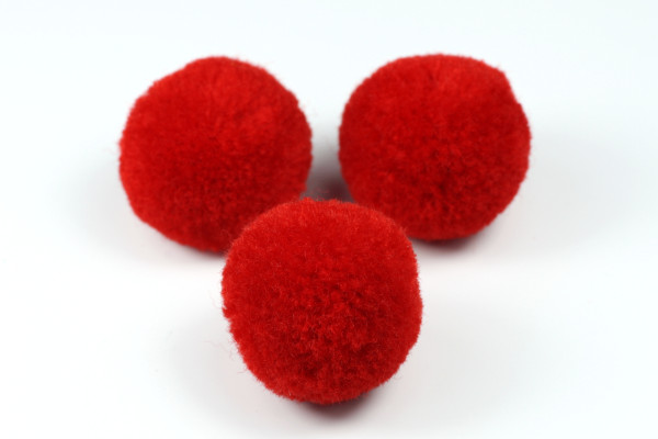 Pompoms, rund, Rot, 30mm
