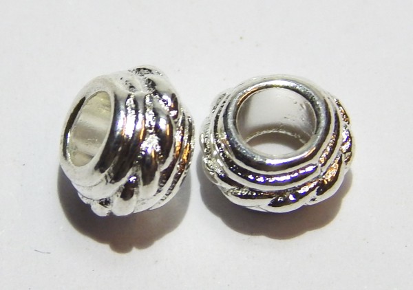 Metallperlen, Rondelle, Silberfarben, 7x5mm