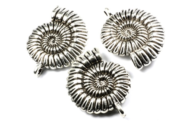 Anhänger, Schnecke, Antik Silberfarben, 35x26mm