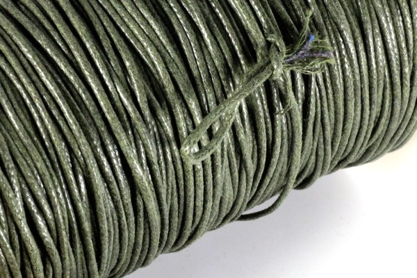 Baumwollband, gewachst, Moos, 1.5mm