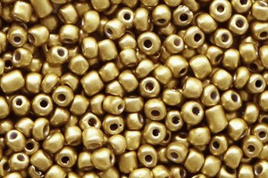 Rocailles, rund, Farbe: Metallic Antique Gold, 15gr., 2mm, 12/0