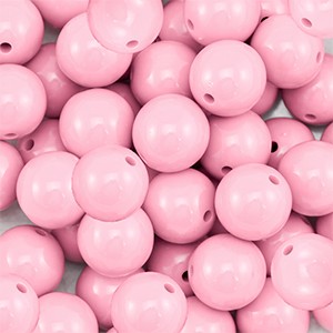 Perlen aus Acryl, rund, Rosa, shiny, glänzend, 18mm