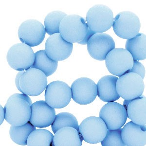 Acrylperlen, rund, Light Blue II, matt, 4mm