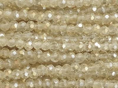 Schliffperlen, Rondelle, Creme AB, 1.7x2.5mm, ca. 175 Stück per Strang