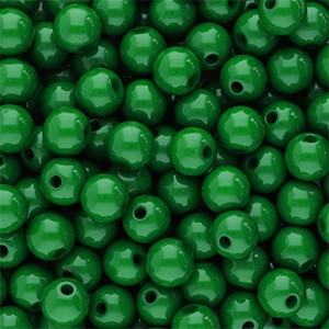 Acrylperlen, rund, Green, shiny, glänzend, 8mm