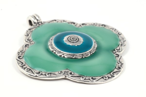 Emaille-Anhänger, Grün, 50mm