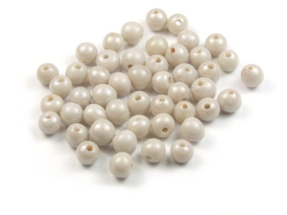 Glasperlen Lüsterglanz, rund, Taupe, 4 mm