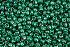 Ponybeads, rund, Metallic Shine Ocean Green, 15gr., 2mm, 12/0
