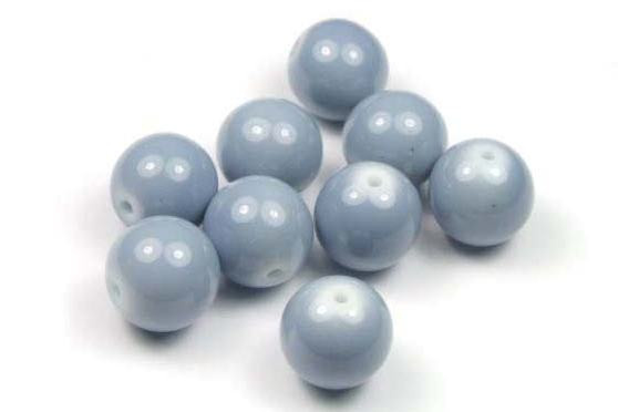 Glasperlen, opak silbergrau, 12mm