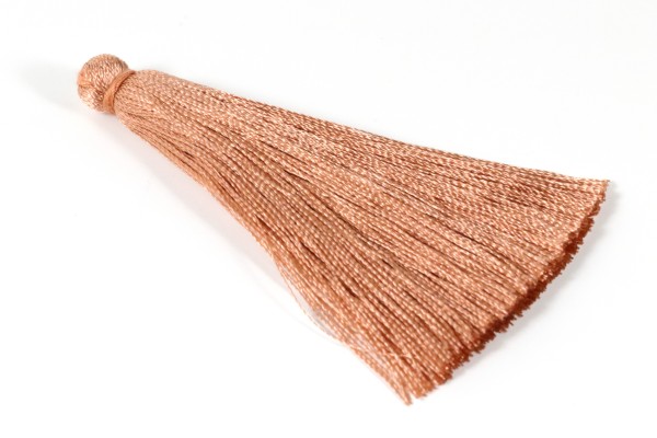 Quasten, Seide, Cognac, 65mm