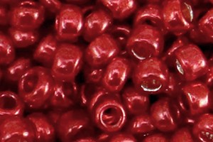 Rocailles, rund, Metallic Shine Pure Red, 15gr., 4mm, 6/0