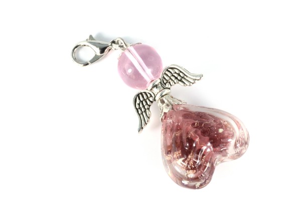 Glasperlen-Engelanhänger, Lila – Handmade