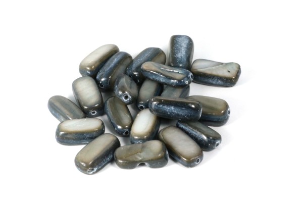 Muschelperlen, Stäbchen, Schwarz, ca. 10x5mm