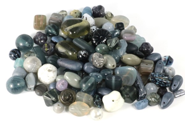 Perlenmix, böhmisch, Grau, 100 Gramm