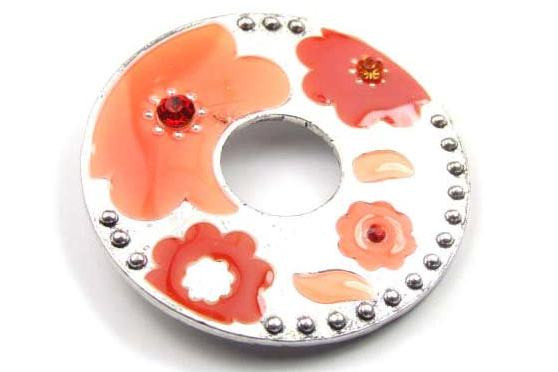 Emaille-Anhänger, Orange, 50mm