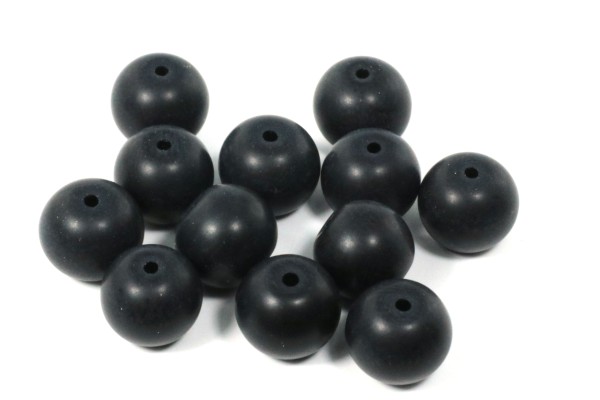 Glasperlen, Schwarz, mattiert, 8mm
