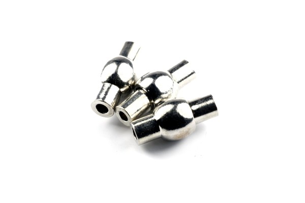 Magnetverschluss, zum Einkleben von Bändern, länglich, Platinfarben, 14x7mm