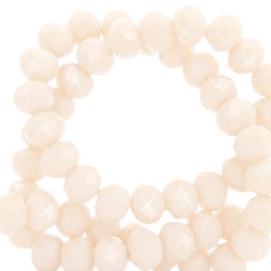 Glasschliffperlen, Rondelle, Silky Peach-Pearl Shine coating, 4x3mm