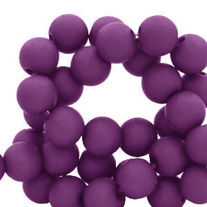 Perlen aus Acryl, rund, Dark Purple II, matt, 4mm