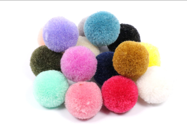 Pompoms, rund, Bunt gemischt, 20mm