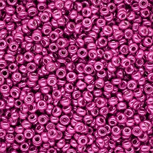 Metallic Shine Fuchsia Pink Glas-Rocailles 3 mm – glänzende Saatperlen, 15 g
