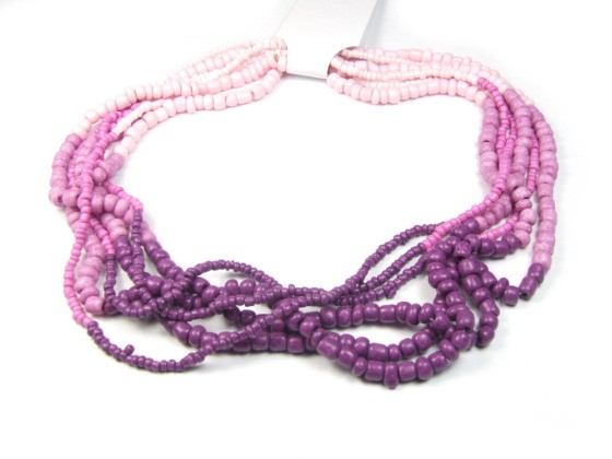 Rocailles Mix am Strang – Purplish Pink, Ton-in-Ton