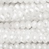 Glasschliffperlen, Rondelle, Weiß Shiny, 1.7x2.5mm, ca. 175 Stück per Strang