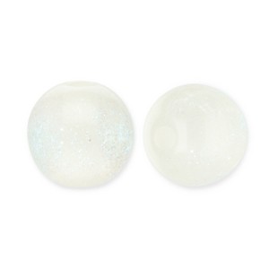 Acrylperlen, rund, mit türkis Glitzer, Vanilla Yellow, 6mm