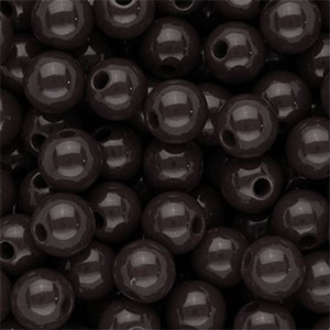 Acrylperlen 10mm Dark Chocolate Brown rund & glänzend