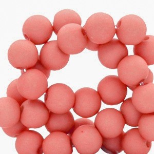 Acrylperlen, rund, Coral Red, matt, 6mm