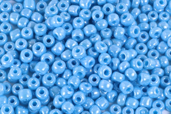 Rocailles, rund, Hellblau, 15gr, 6/0, 4mm