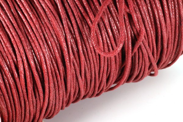 Baumwollband, gewachst, Bordeaux, 1.5mm