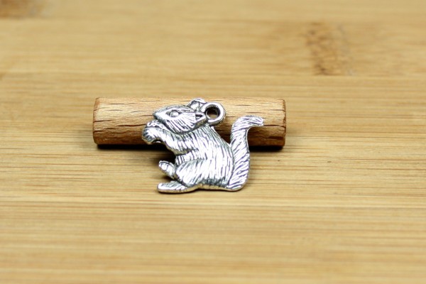 Anhänger, Eichhörnchen, Silberfarben, 19x18mm