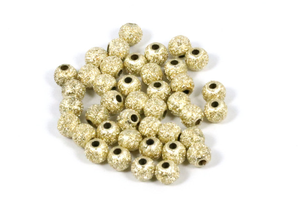 Acrylperlen, Stardust, Goldfarben, 4mm, 100 Stück