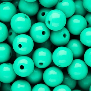 Acrylperlen 12mm Aquagrün rund & glänzend