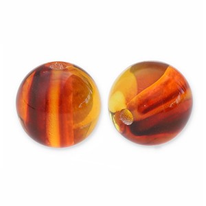 Resin Perlen, rund, Topaz Brown, zweifarbig, 12mm