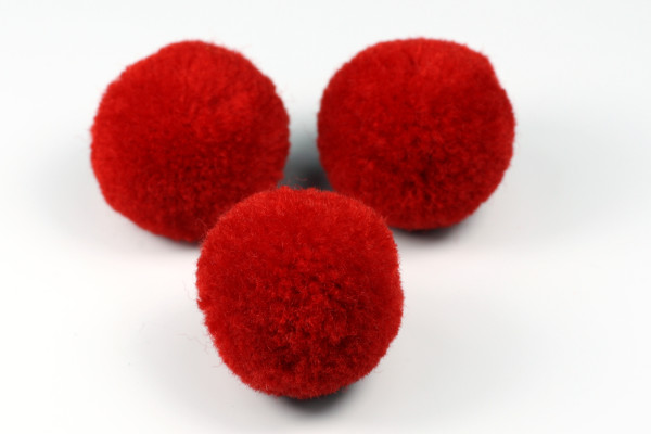 Puschel, rund, Rot, 15mm