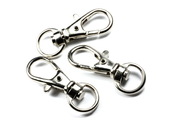 Karabinerhaken, Silberfarben, 32x12mm