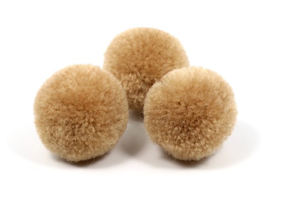 Ponpon, rund, Camel, 30mm