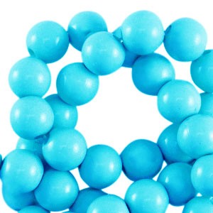 Acrylperlen, rund, Turqouise Blue, shiny, glänzend, 8mm