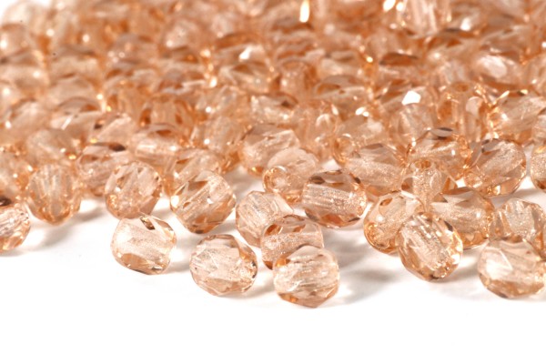 Tschechische Schliffperlen, feuerpoliert, Rosaline, 4mm, 50 Stück