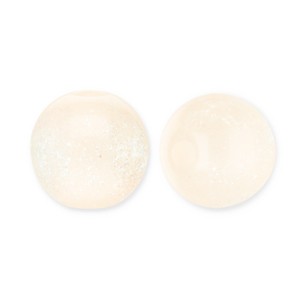 Acrylperlen, rund, Vanilla Yellow, mit türkis Glitzer, 12mm