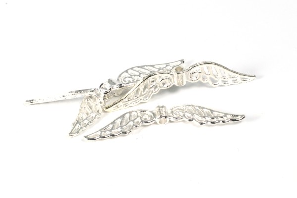 Engelflügel, filigran, Hellsilberfarben, 32x6mm