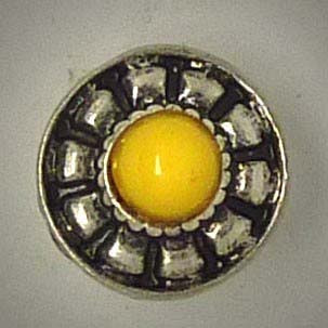 Mini Zierschmuckknopf, gelber Stein mittig, ca. 13cm